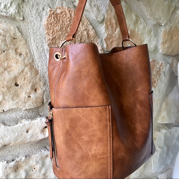 New! Anthropologie 2 in 1 vegan bucket bag - Picture 2 of 8